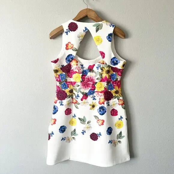 Boston Proper Garden Of Eve Print Square-Neck Scuba Sheath Dress Women’s Size 14 - Picture 8 of 16